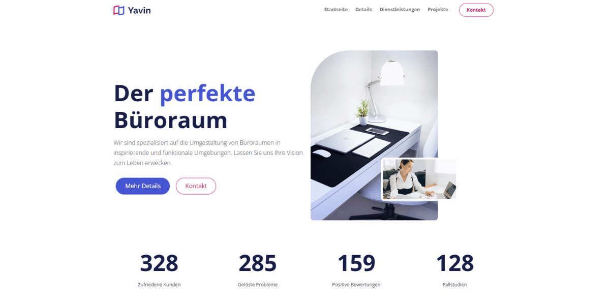 Yavin Portfolio Website - Screenshot